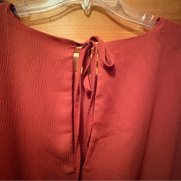 Altar'd State Deep Warm Terracotta Ruffled Long Sleeve A-Line Romper size L - Picture 6 of 9